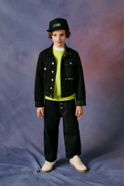 MM6 Maison Margiela Branded Black Denim Jacket