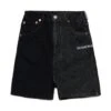 MM6 Maison Margiela Two-tone Denim Shorts With Lettering