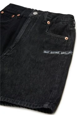 MM6 Maison Margiela Two-tone Denim Shorts With Lettering -Bambini Abbigliamento Negozio M60742MM04RM602 03 dc76f147 3223 4ded a972 da53d2e3130c