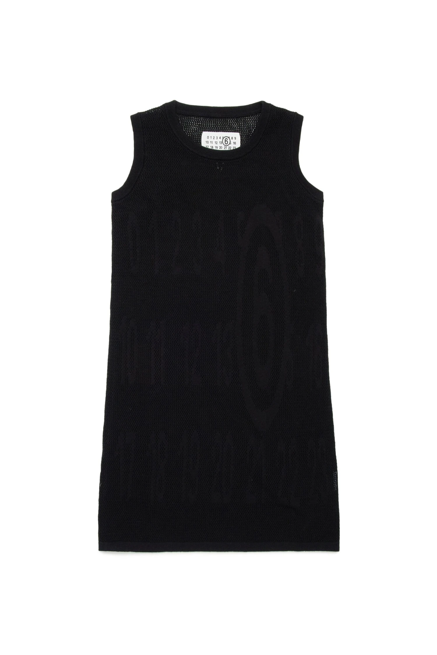 MM6 Maison Margiela Sleeveless Mesh Dress With Stretched Logo 1 MM6 Maison Margiela Sleeveless Mesh Dress With Stretched Logo
