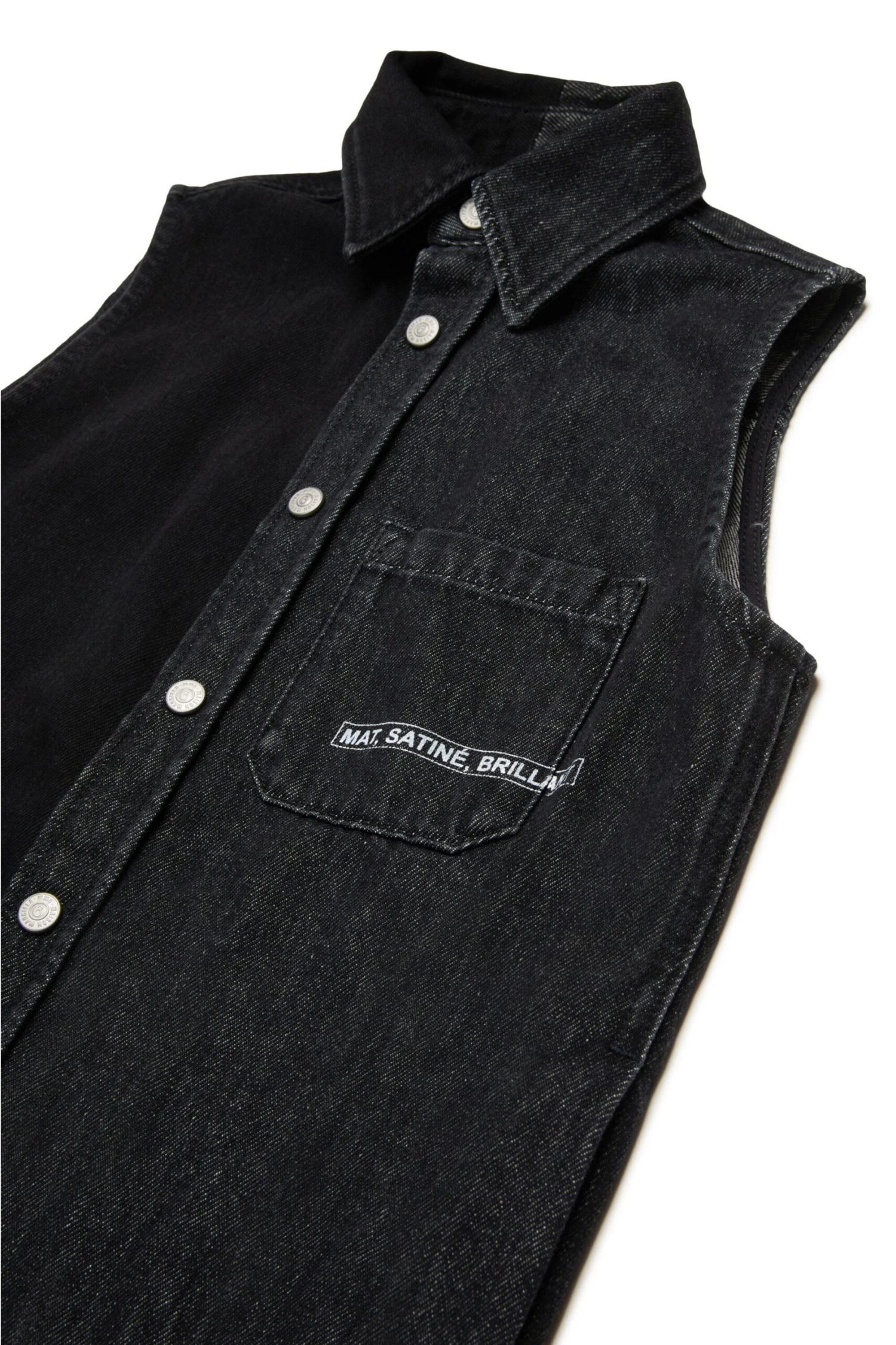 MM6 Maison Margiela Two-tone Denim Sleeveless Dress With Lettering 4 MM6 Maison Margiela Two-tone Denim Sleeveless Dress With Lettering - immagine 4
