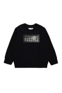 MM6 Maison Margiela Crew-neck Sweatshirt Branded With Numeric Logo Pixel
