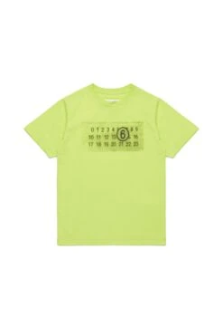 MM6 Maison Margiela Jersey T-shirt Branded With Numeric Logo Pixel