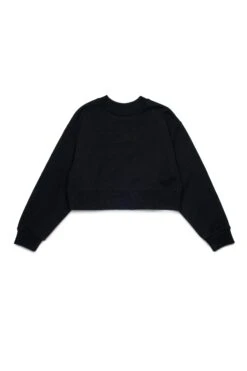 MM6 Maison Margiela Cropped Crew-neck Sweatshirt With Numeric Logo Patches
