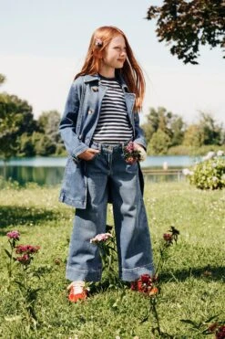 MAX & Co. Medium Blue Shaded Denim Trench Coat