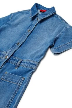 MAX & Co. Medium Blue Shaded Denim Jumpsuit -Bambini Abbigliamento Negozio MX0110MX066MX01 03 77078424 bc69 446f 9b3b d53504fb9f3c