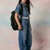 MAX & Co. Medium Blue Shaded Denim Jumpsuit