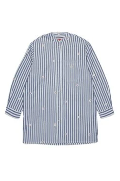 MAX & Co. Striped Poplin Maxi Shirt Dress