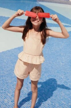 MAX & Co. Striped Poplin Shoulder Straps Shirt