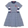 MAX & Co. Striped Dress With Patches
