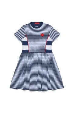 MAX & Co. Striped Dress With Patches