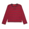 MAX & Co. Long Sleeve T-shirt In Striped Micro Ribs