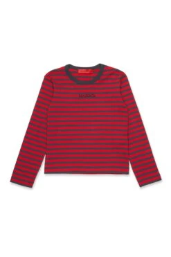 MAX & Co. Long Sleeve T-shirt In Striped Micro Ribs