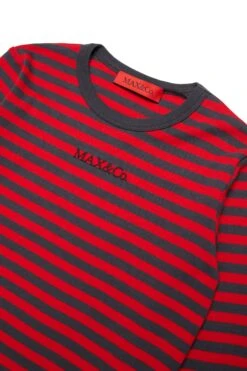 MAX & Co. Long Sleeve T-shirt In Striped Micro Ribs -Bambini Abbigliamento Negozio MX0199MX046MXC20 03