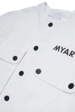 Linen Blend Shirt With MYAR Logo -Bambini Abbigliamento Negozio MY0159MY01CMY101 04