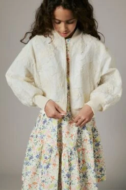 N°21 Bomber Jacket With Embroidered Organza Flowers