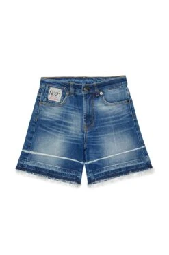 N°21 Worn-effect Denim Shorts