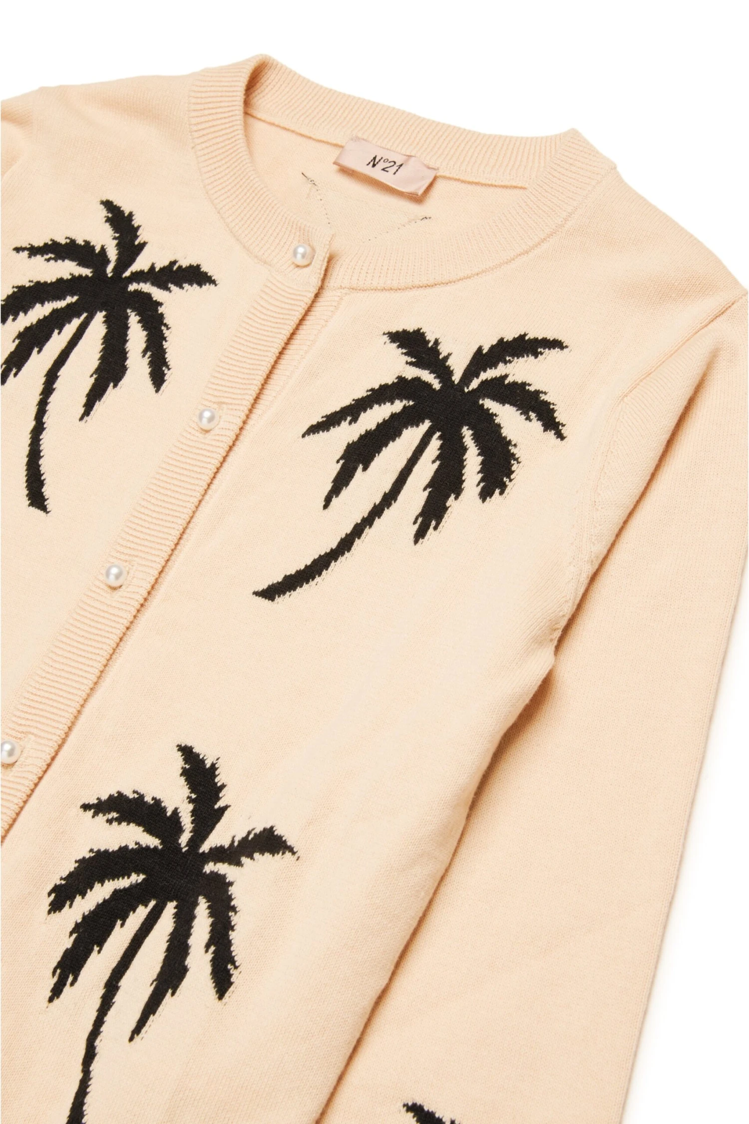 N°21 Cotton Cardigan With Inlay Palm Trees 4 N°21 Cotton Cardigan With Inlay Palm Trees - immagine 4