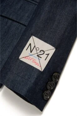 N°21 Chambray Denim Blazer Jacket -Bambini Abbigliamento Negozio N2102PN04080N01 04 1013a010 4f0f 49ff b09d ad520003b9f0