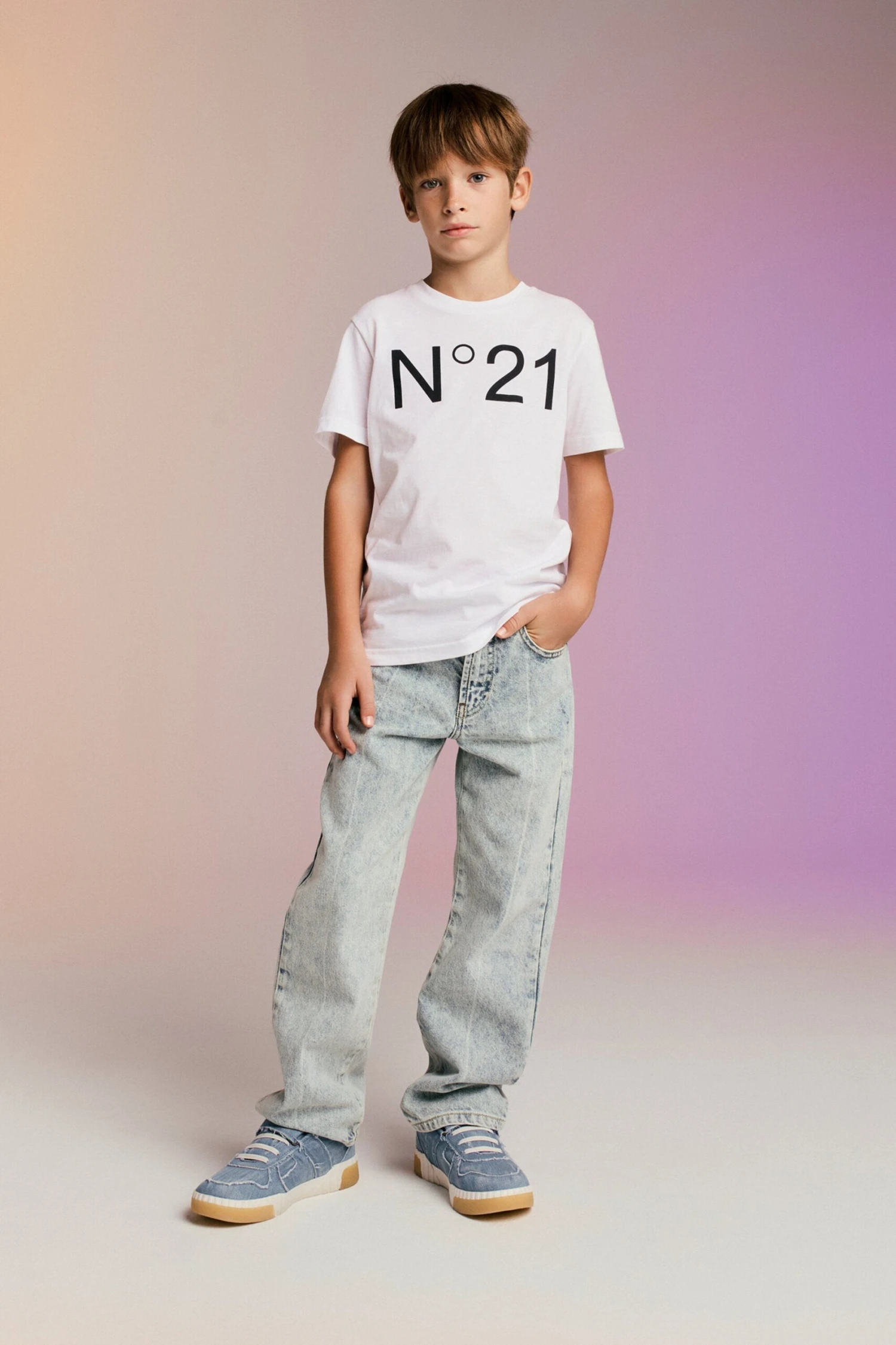 N°21 Straight Jeans With Marbled Effect 1 N°21 Straight Jeans With Marbled Effect