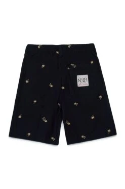 N°21 Poplin Allover Palms Shorts 7 N°21 Poplin Allover Palms Shorts -Bambini Abbigliamento Negozio N2103DN04150N900 02