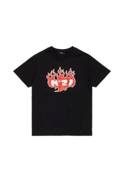 N°21 T-shirt With Flames Graphics
