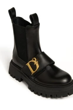 DSQUARED2 Leather Chelsea Statement Boots -Bambini Abbigliamento Negozio W00290WW004AH990 04
