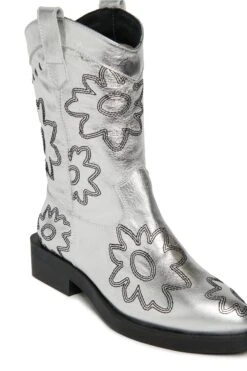 Marni Leather Cowboy Boots With Flowers -Bambini Abbigliamento Negozio W00304WW001AH91D 04