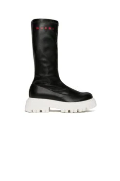Marni Branded Long Faux Leather Boots