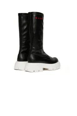 Marni Branded Long Faux Leather Boots -Bambini Abbigliamento Negozio W00320WW001AH990 03