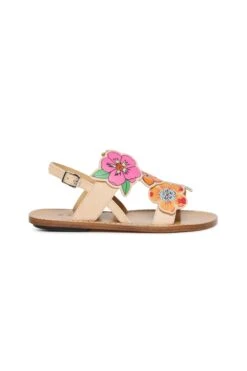 Marni Leather Slingback Sandals With Flowers