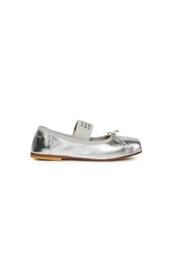 MM6 Maison Margiela Square-toed Leather Ballet Flats