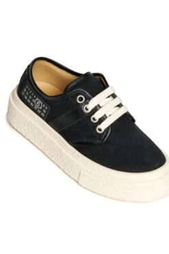 MM6 Maison Margiela Canvas Low Trainers With Numeric Logo -Bambini Abbigliamento Negozio W00356WW003AH990 04