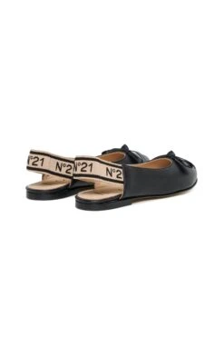 N°21 Leather Slingback Ballerinas With Bow -Bambini Abbigliamento Negozio W00370WW002AH990 03 025e8044 e4d2 4a11 bfd3 14c94c9b0286